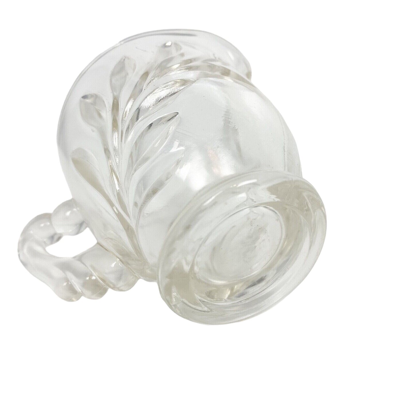vintage Indiana Glass Willow Clear CREAMER leaf design pressed glassware 1008