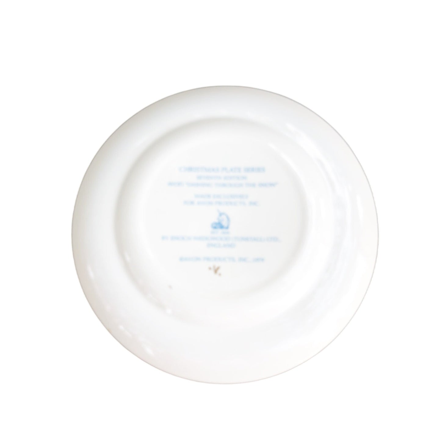 AVON Christmas Dashing Through The Snow holiday PLATE Seventh Edition 1979