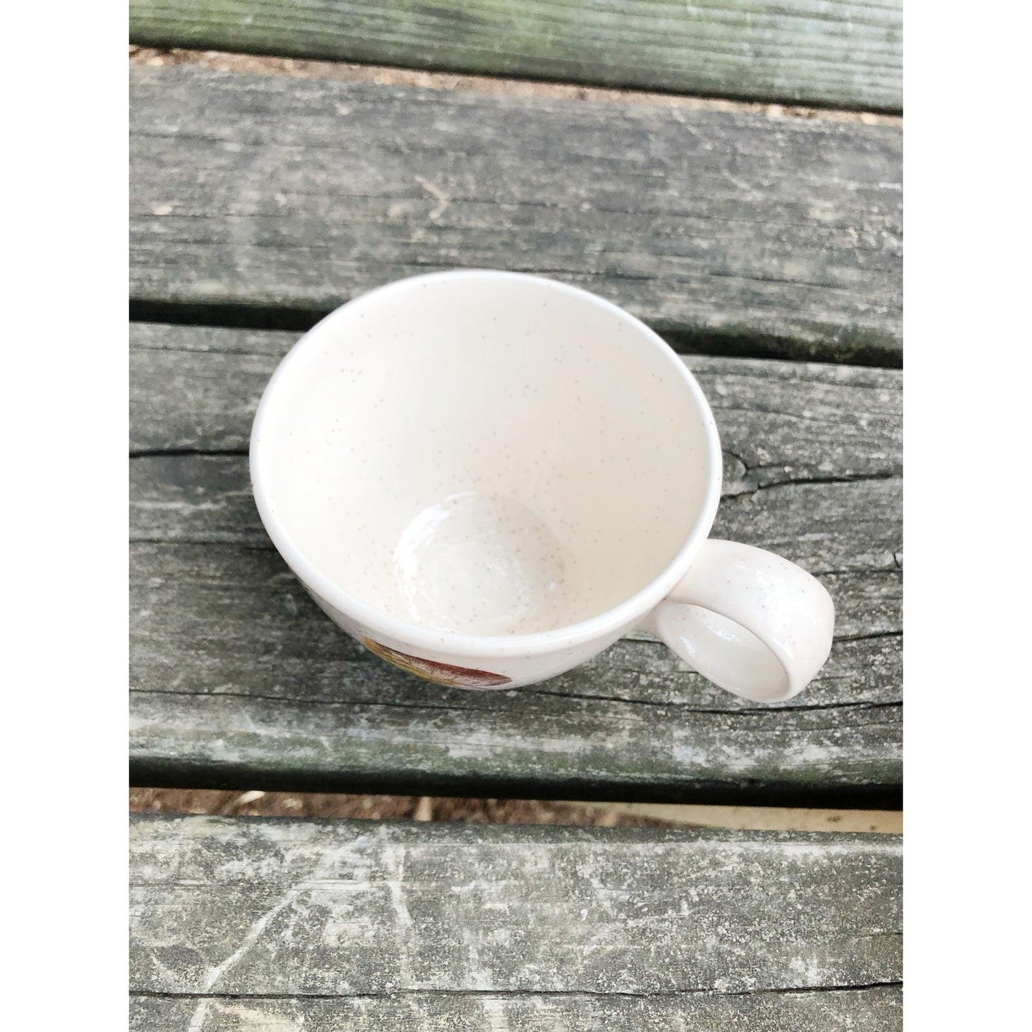 vintage Sherwood mug Flat Cup brown yellow leaves Vernon dinnerware