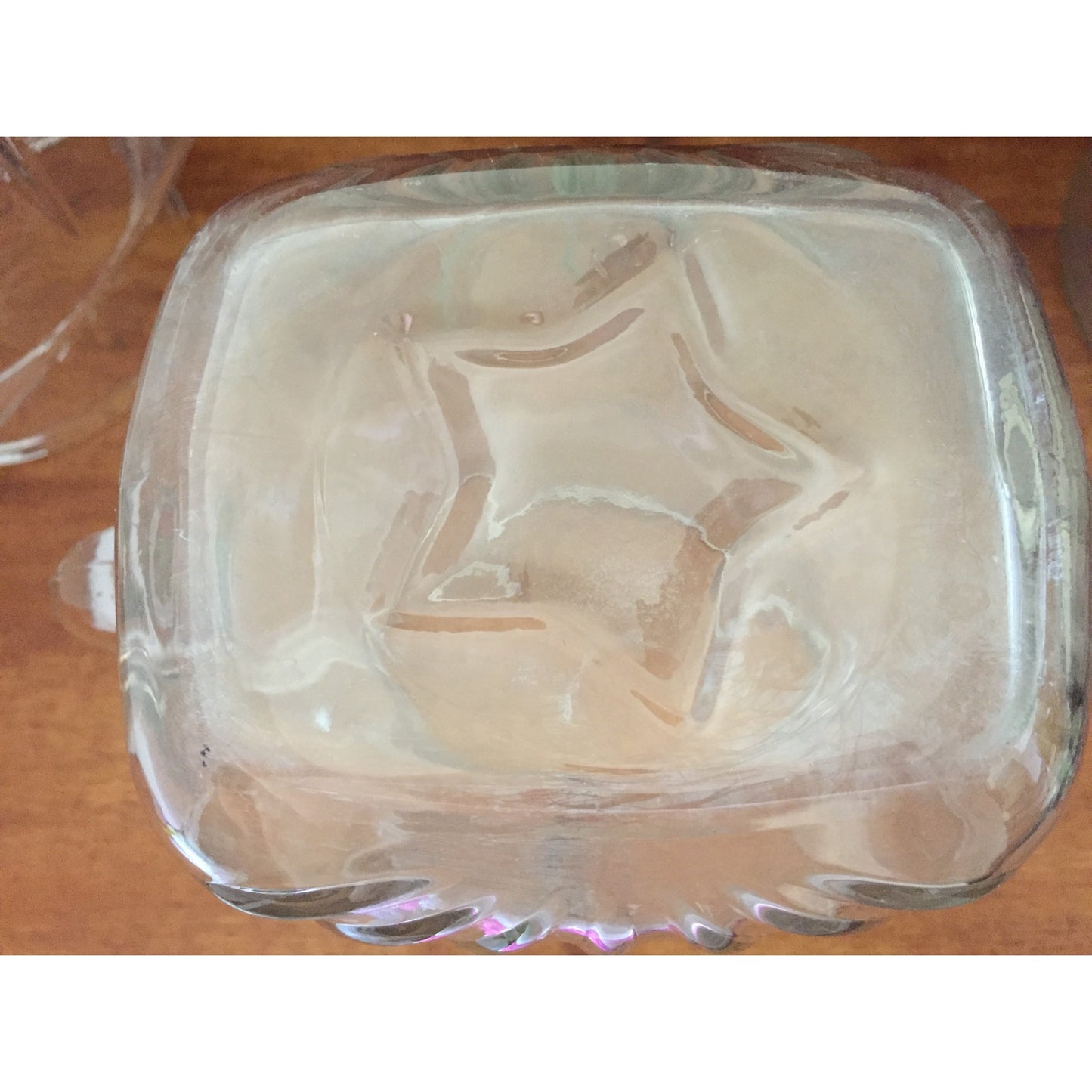 1950s vintage PITCHER Federal Star Clear pressed glass starburst cut 36 oz