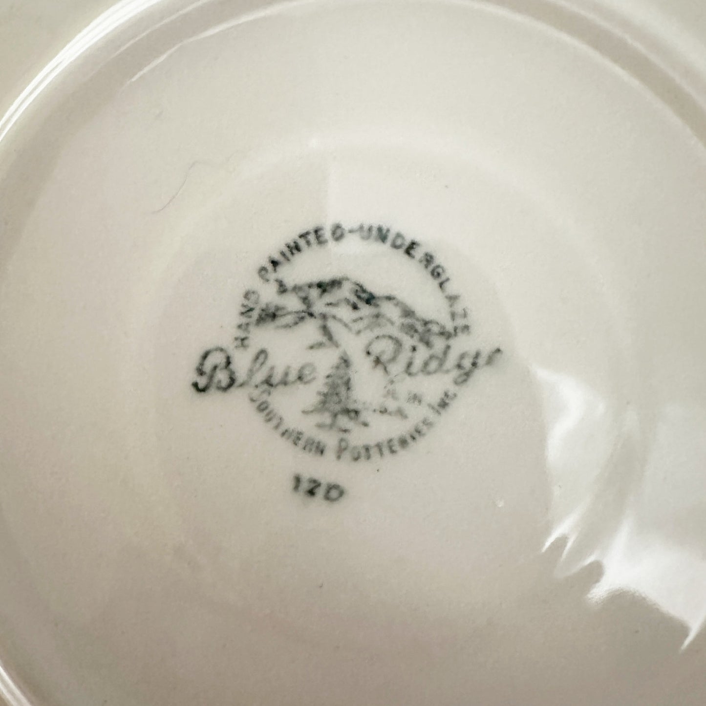 vintage Stanhome Ivy Saucer Plate by Blue Ridge Southern Pottery USA