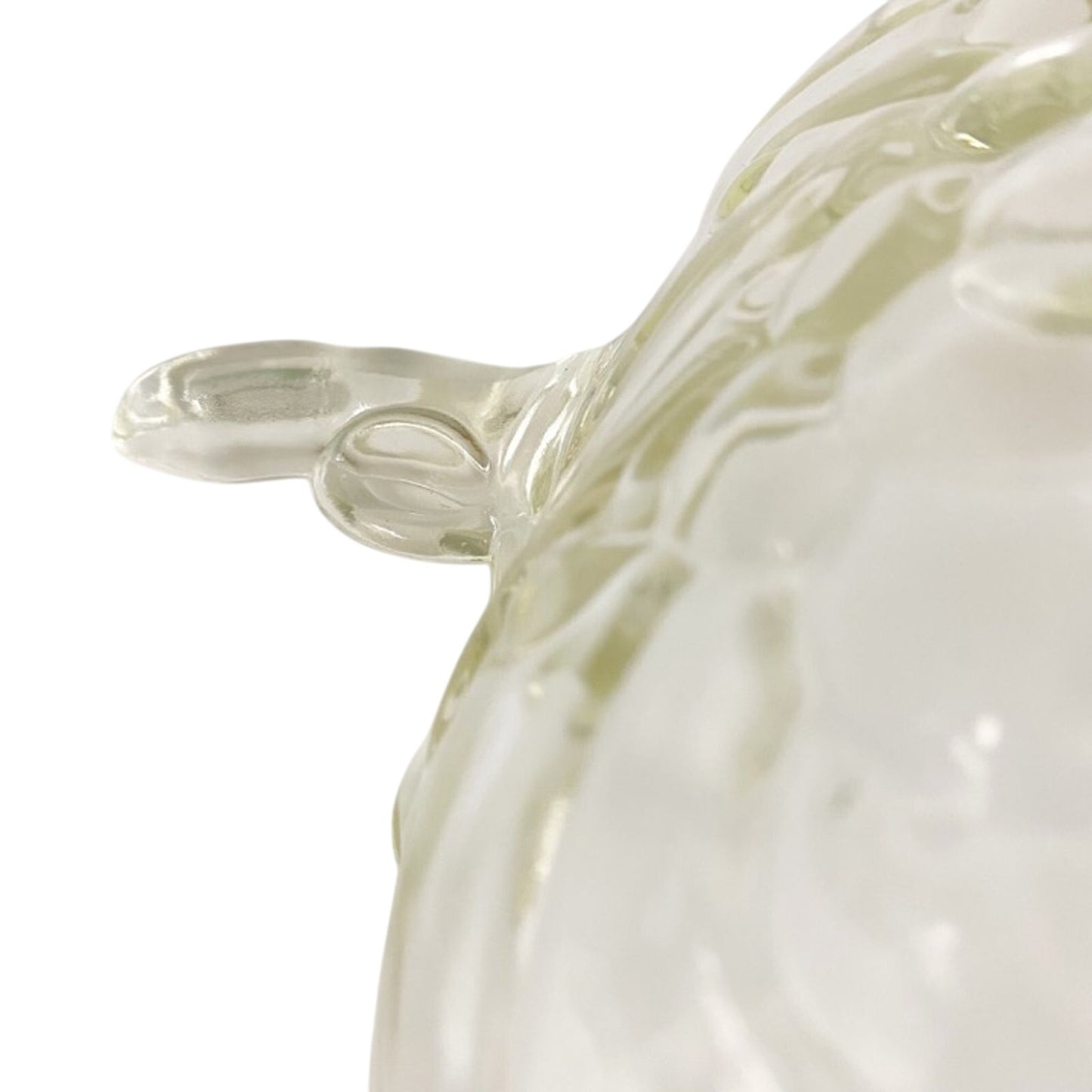 Indiana Glass vintage clear Grapes & Leaves Fruit serving Bowl dish glassware