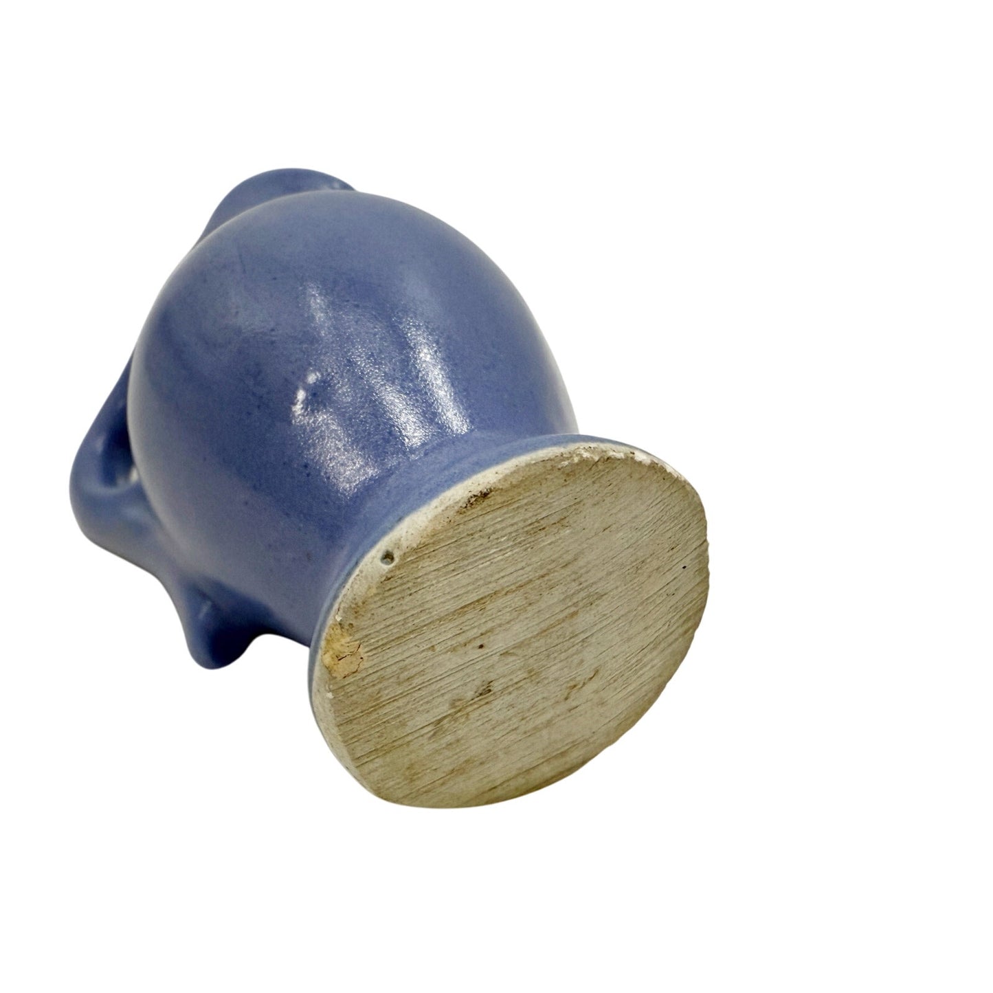 vintage miniature medium blue Pitcher 3.5" tall handled jug mini art pottery