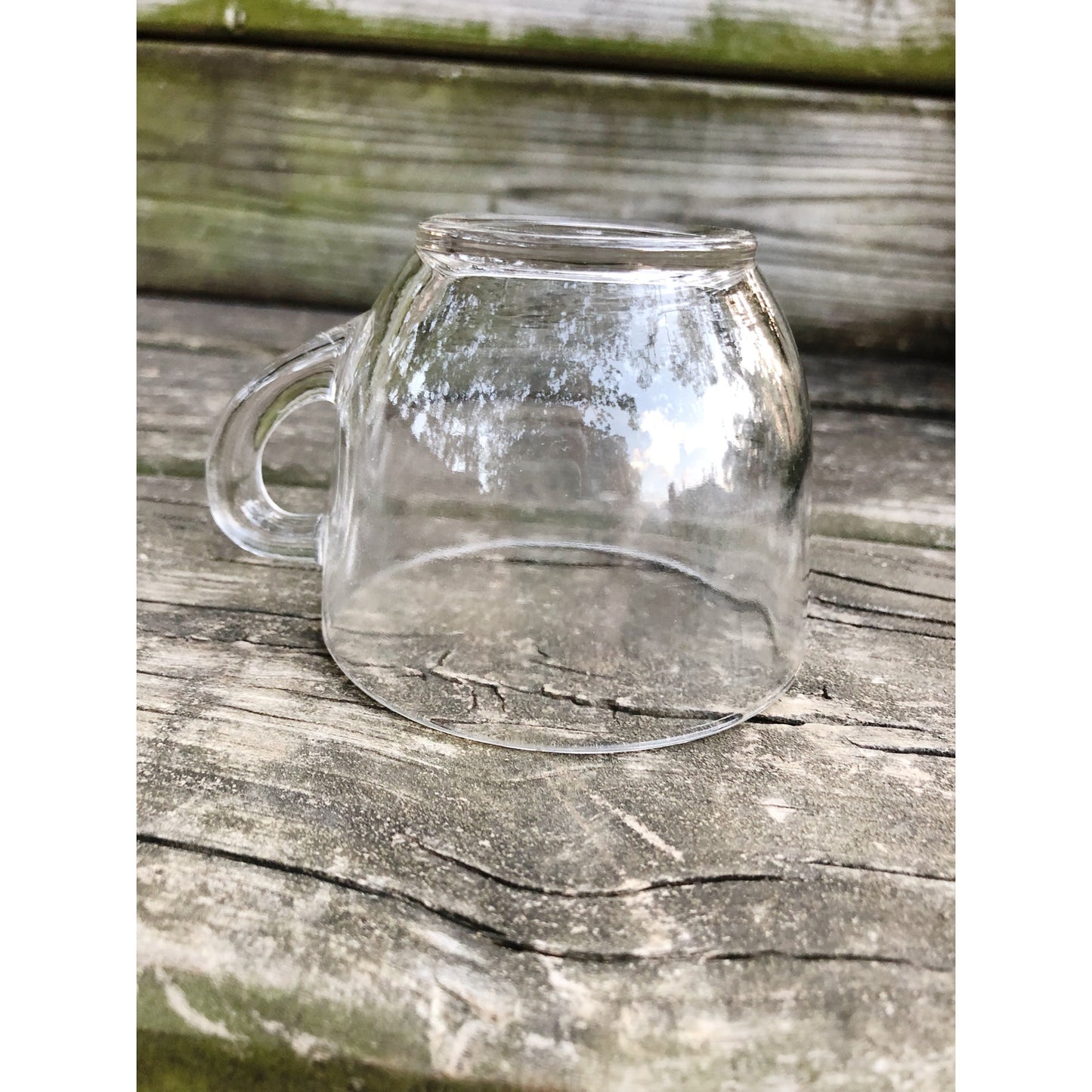 pair of Federal Glass pressed clear Snack punch Cups vintage glassware