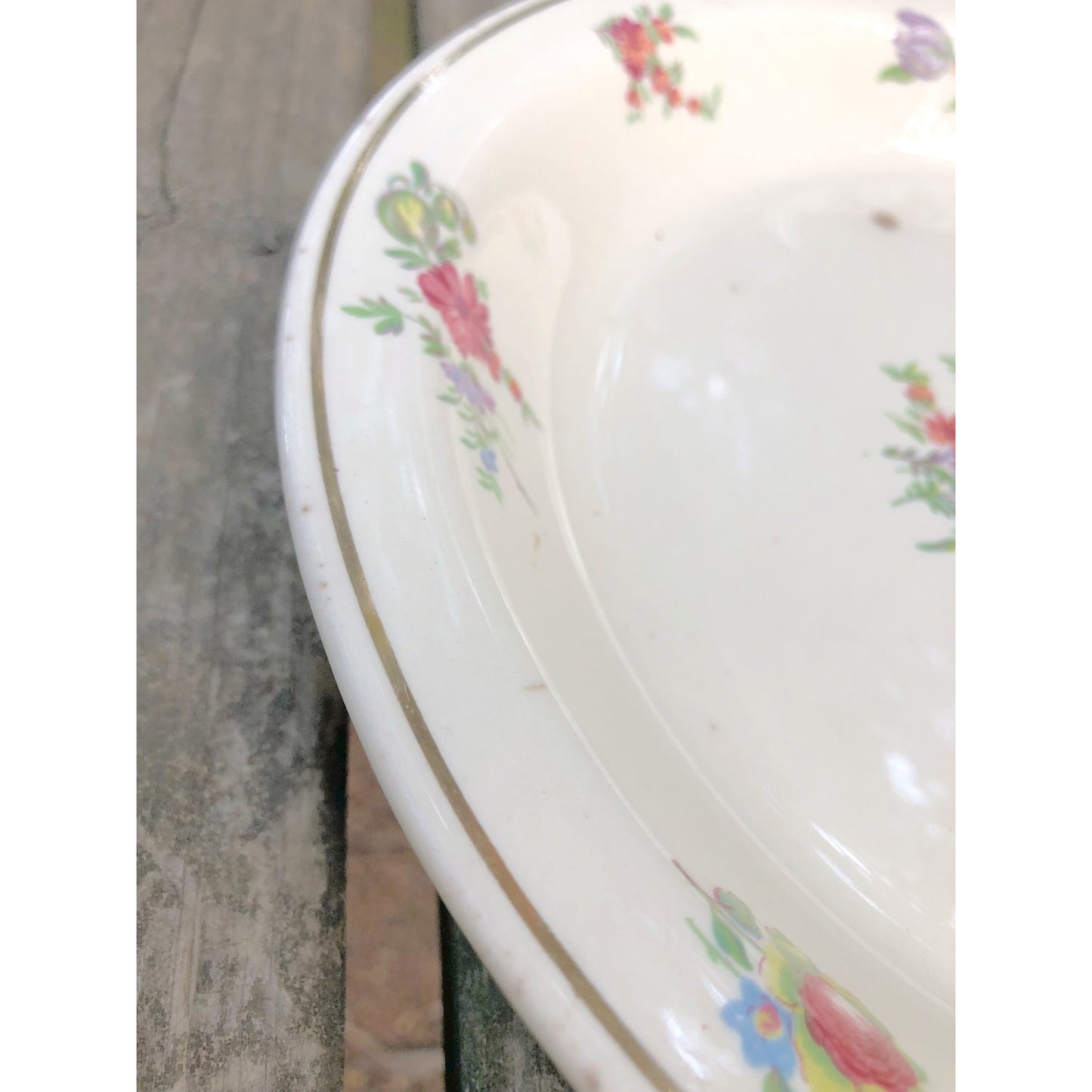 Household Institute floral Priscilla cream Pie Plate baking dish ovenware