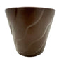 vintage dark brown Wave texture Planter matte finish flower pot art pottery