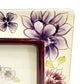 hand painted floral CARR photo 4 x 6 picture FRAME purple burgundy ceramic