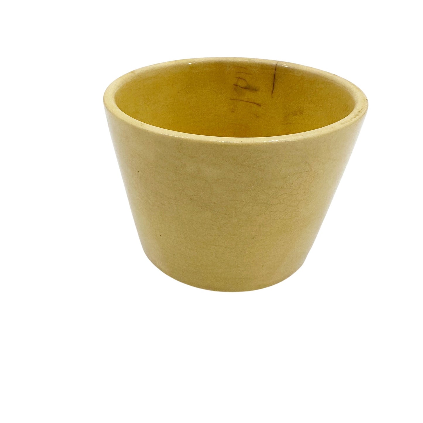 vintage KRAFT yellow bowl crock pottery small pot container