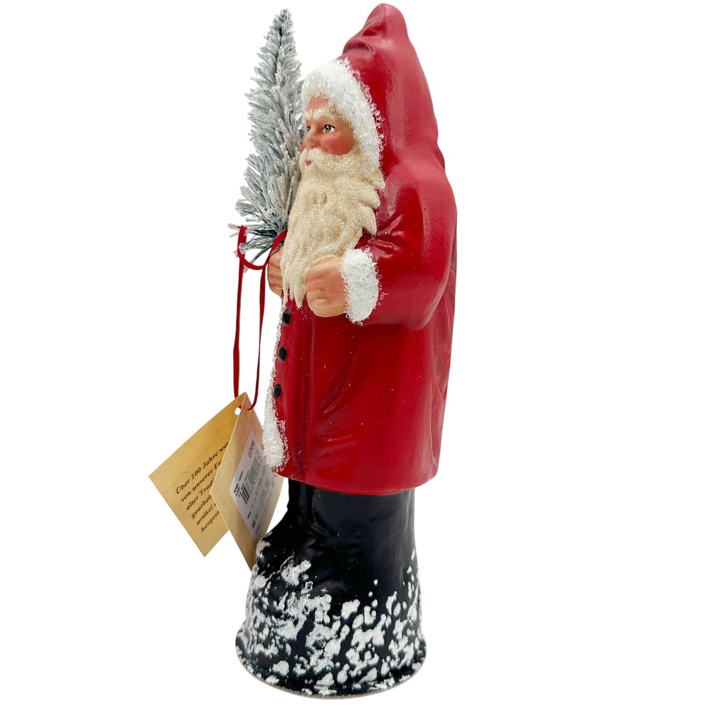 Ino Schaller Bayern paper mache large Santa Claus red coat glitter w/ box