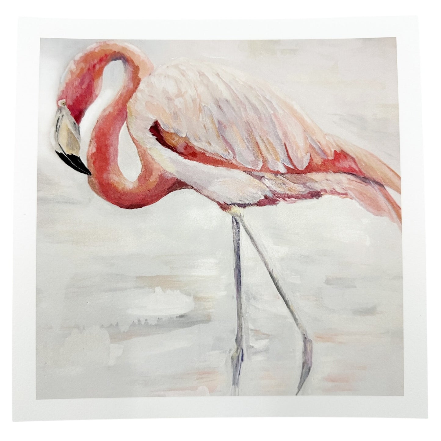 Pink Flamingo | 8" x 8" art print {unframed}