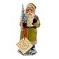 Ino Schaller Bayern paper mache Santa Claus green coat glitter & beads w/ box