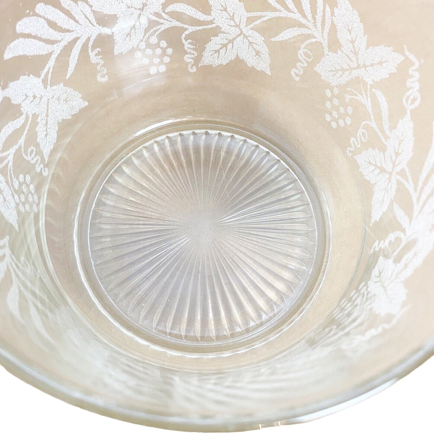 vintage Bartlett Collins Hospitality Bowl etched grapevine gold rim glassware