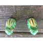 vintage frog ceramic Salt and Pepper small Shaker Set Made in Japan green yellow