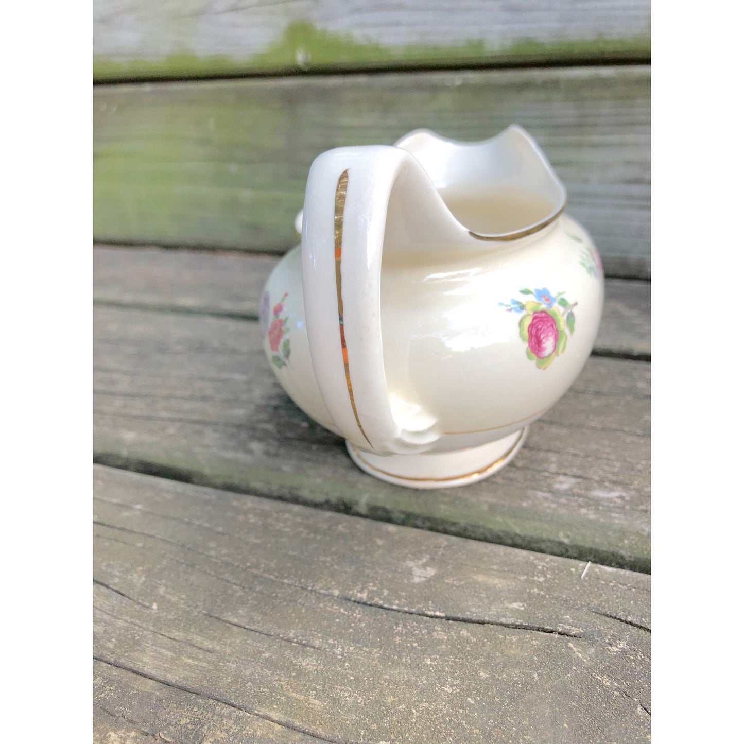 vintage Household Insitute floral Priscilla cream Gravy dish Boat dinnerware