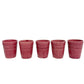 set of 5 small tumbler ceramic pottery CUPS red burgundy Made in Japan container