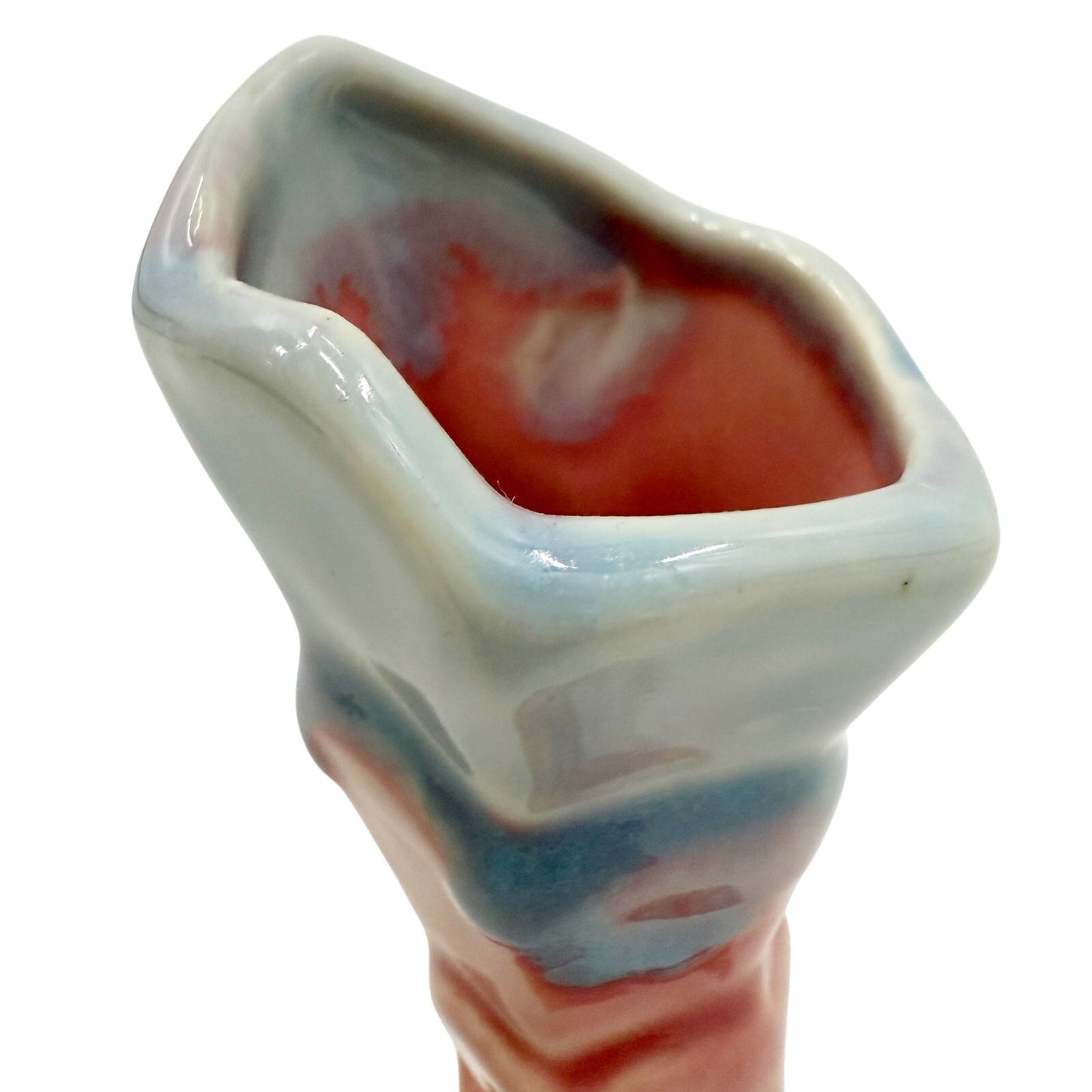 vintage pink & blue Bud floral Vase 705 USA art pottery flowers 5" H