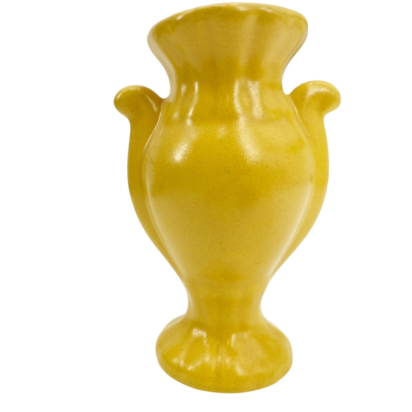vintage yellow Bud flower Trophy Urn Vase art pottery floral 4.5" tall
