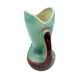 vintage pale turquoise & burgundy Flower Vase mid century modern ceramic art