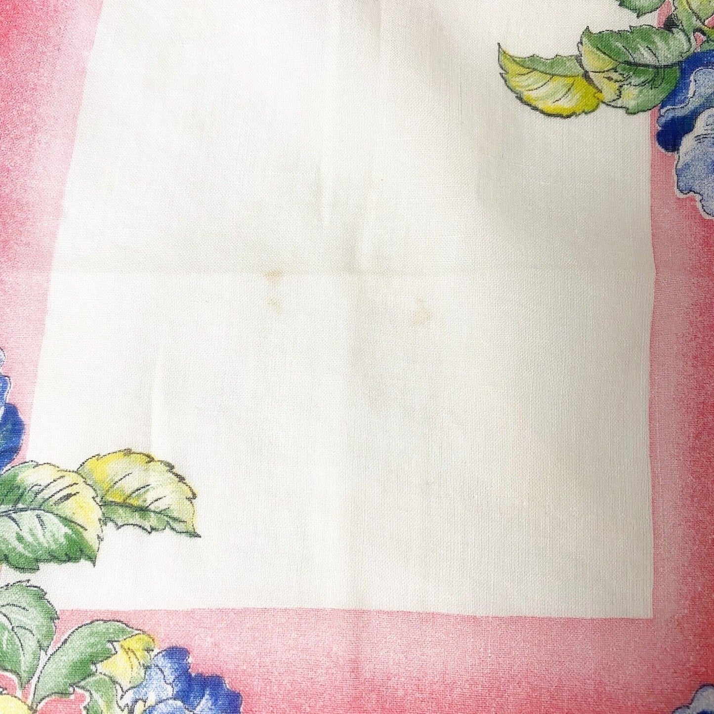 vintage floral Handkerchief hanky dark blue flowers red white green