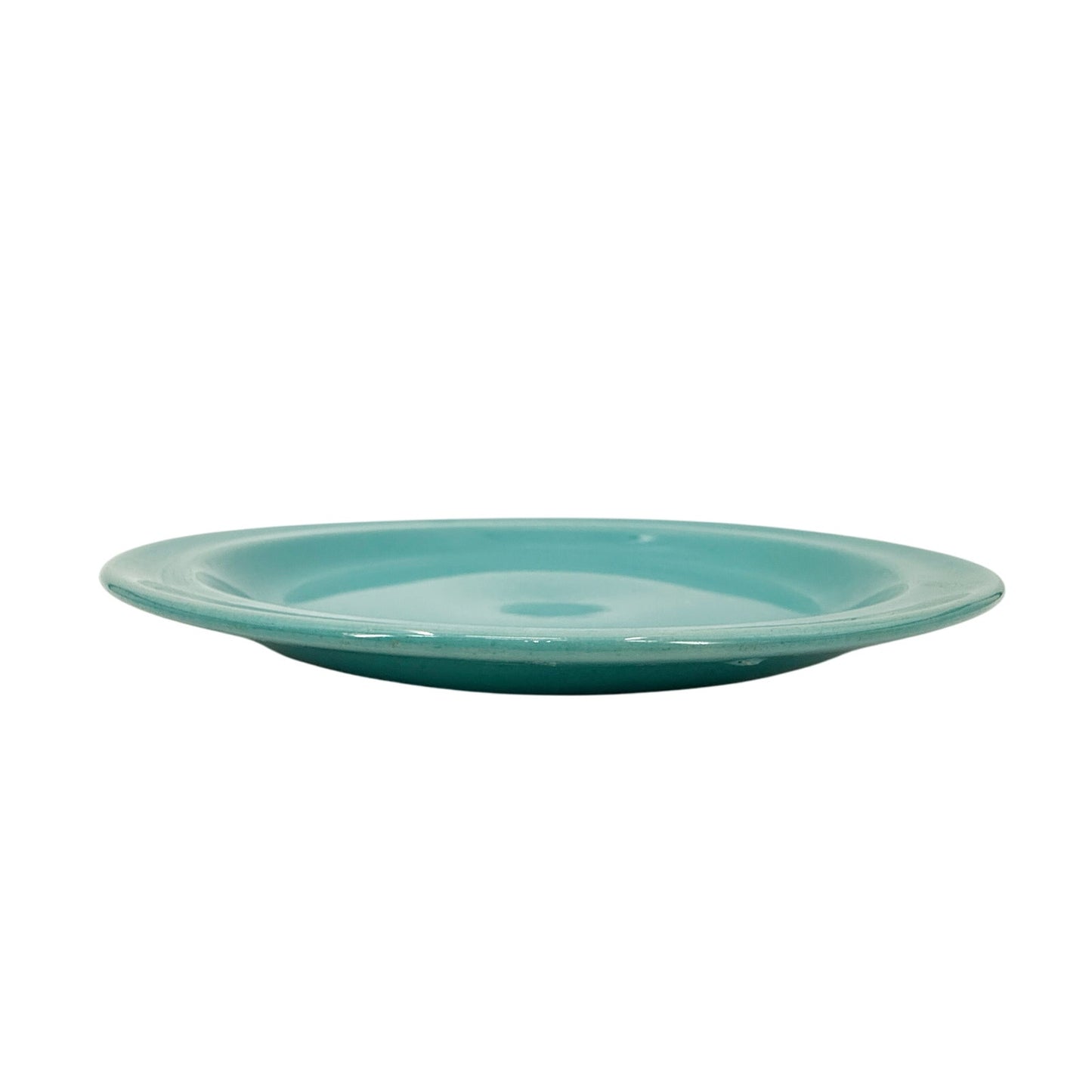 vintage heavy & large 12.5" turquoise blue Round Platter plate serveware