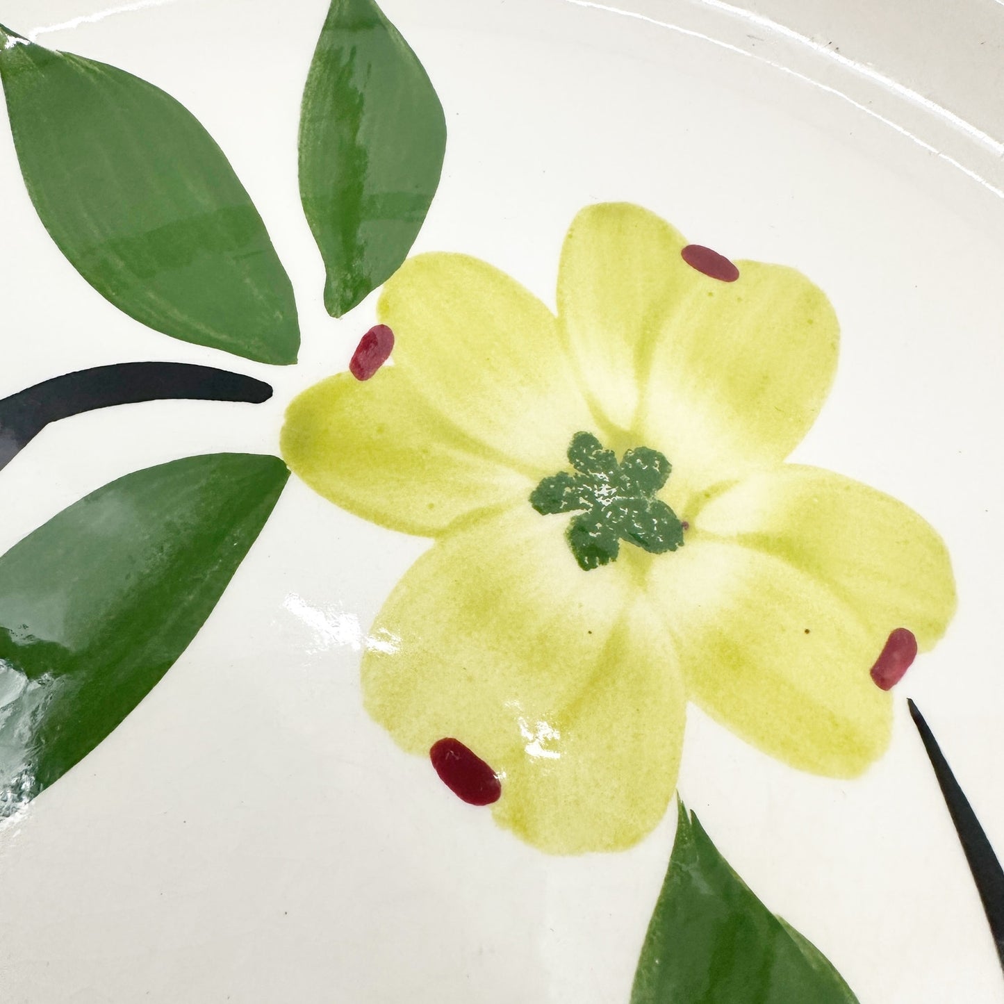 vintage Dixie Dogwood Luncheon 9.5" Plate by Stetson hand painted USA dinnerware