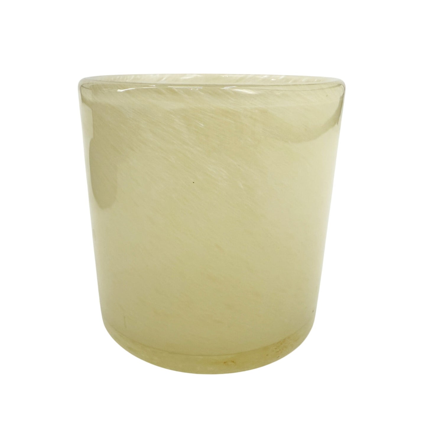 pale yellow Glass votive or small pillar Candle Holder home decor storage