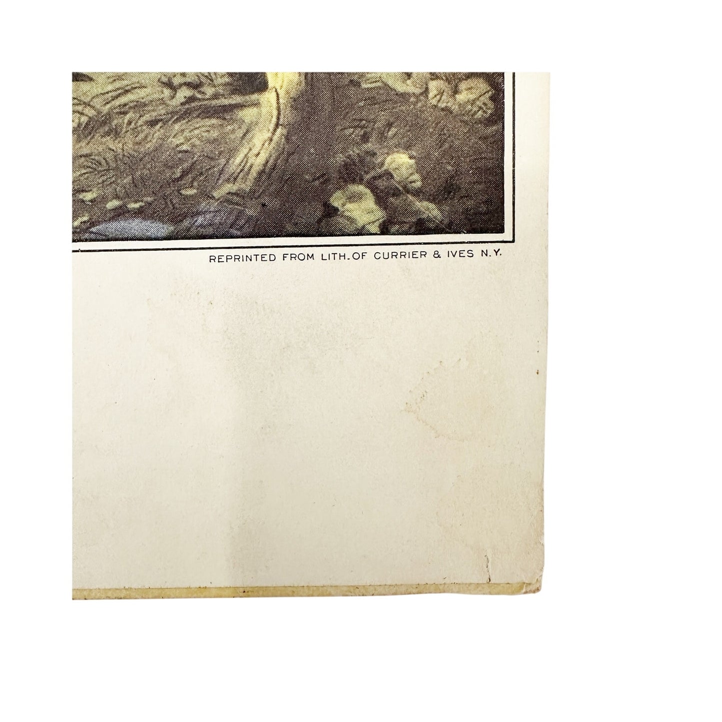 vintage Currier & Ives Life in the Woods Art Print lithograph reprint 14" x 11"