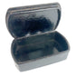 vintage small black Trinket Box keepsake lipstick iridescent stones hinged lid