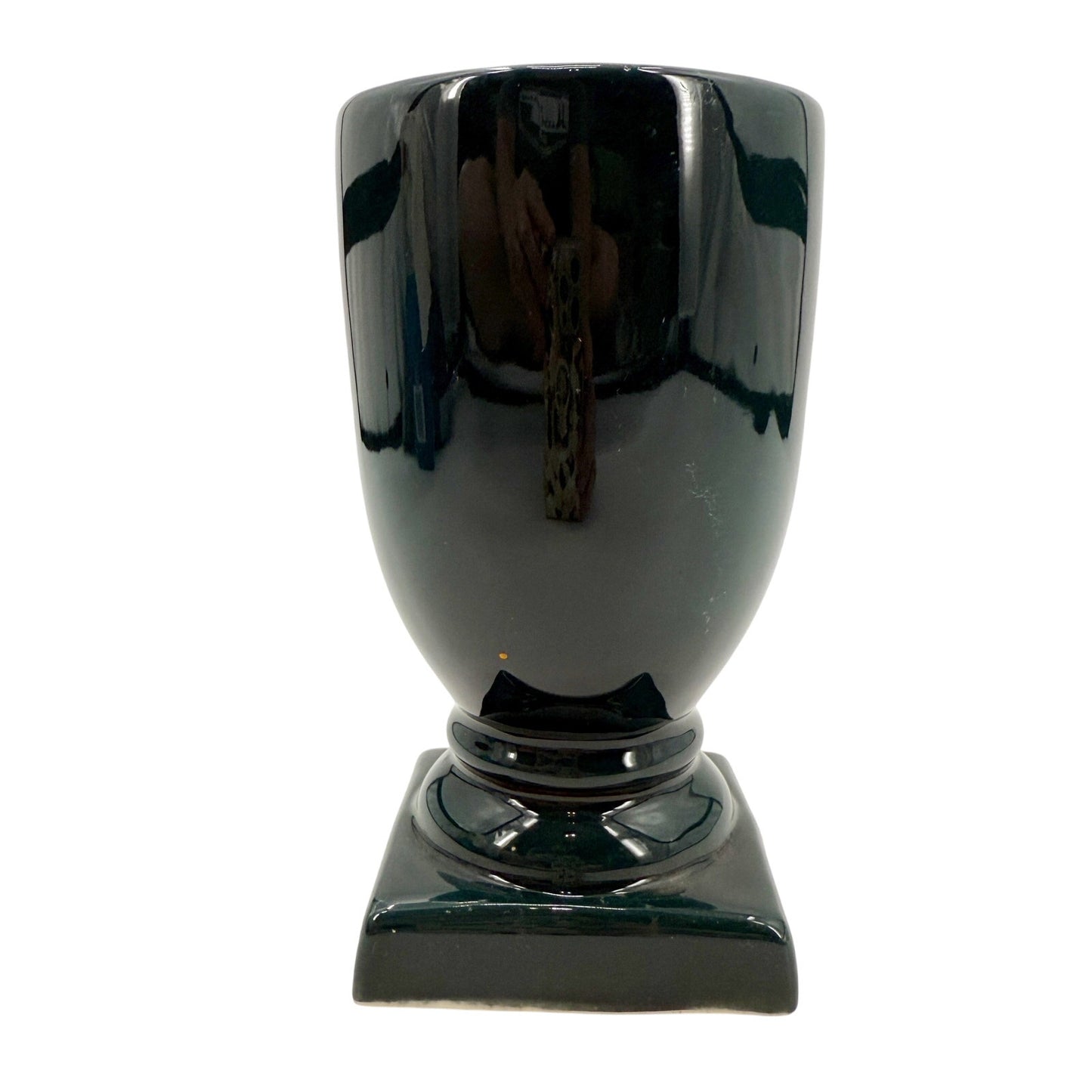 vintage dark teal green TV Lamp pedestal vase-shaped ceramic needs rewiring 7" H