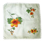 vintage pale green floral Handkerchief hanky orange flowers