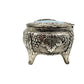 vintage Rocky Mountain National Park blue silver metal Trinket footed Box JAPAN