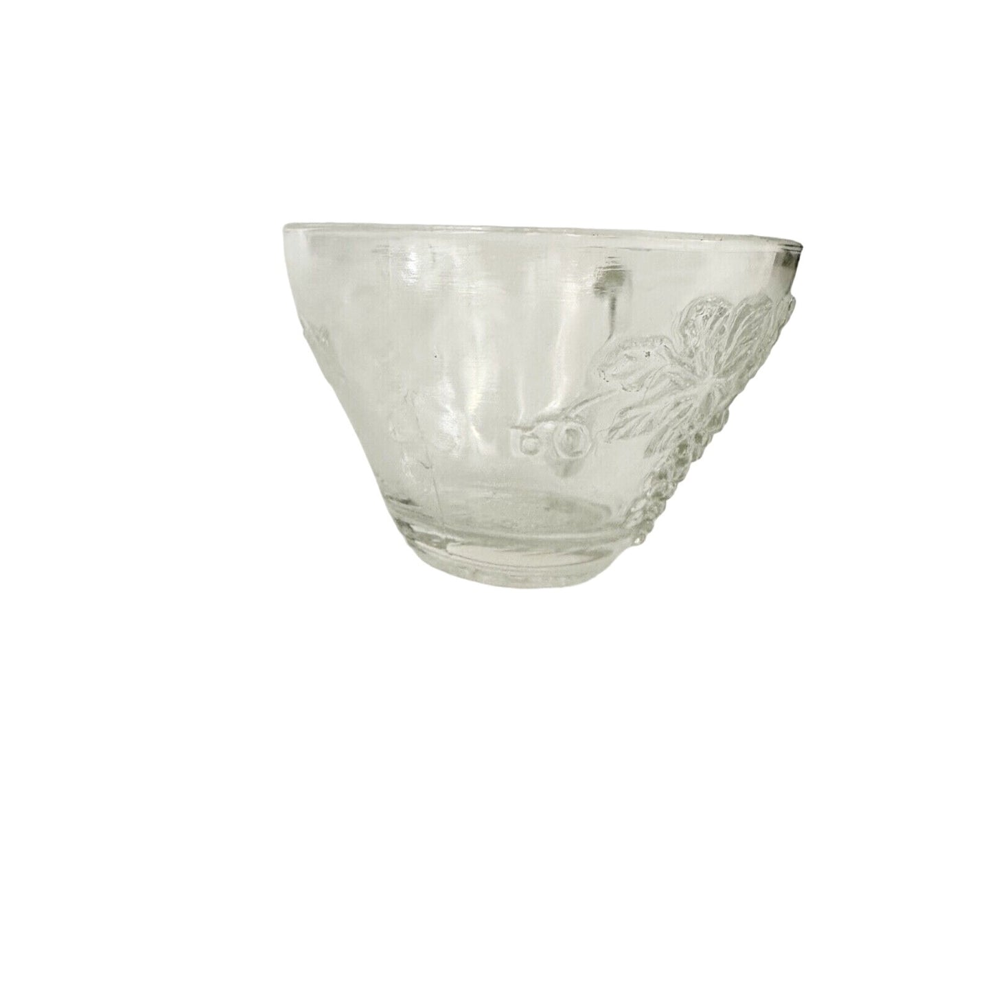 vintage Anchor Hocking Vintage Clear Snack glass CUP grape clusters leaves