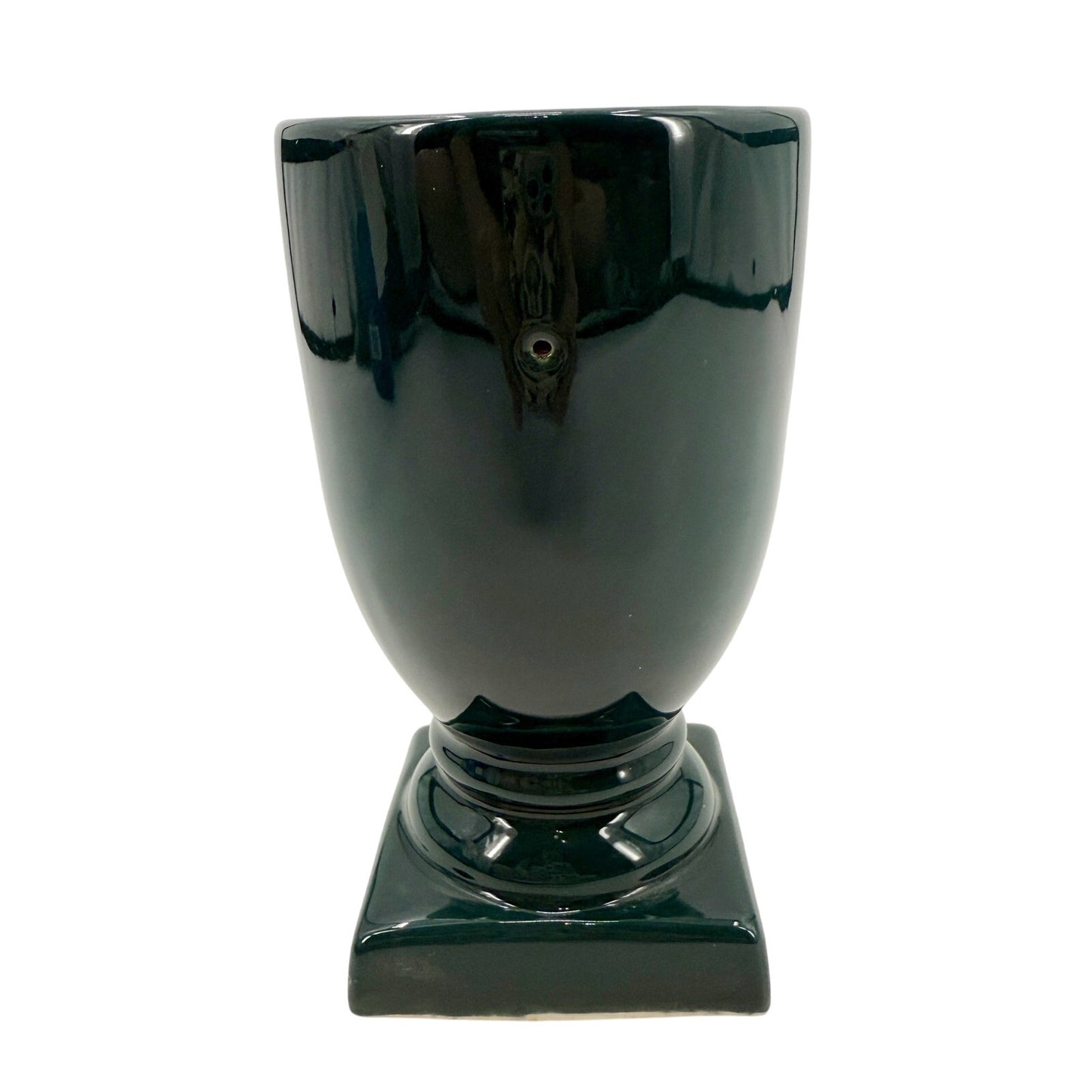 vintage dark teal green TV Lamp pedestal vase-shaped ceramic needs rewiring 7" H