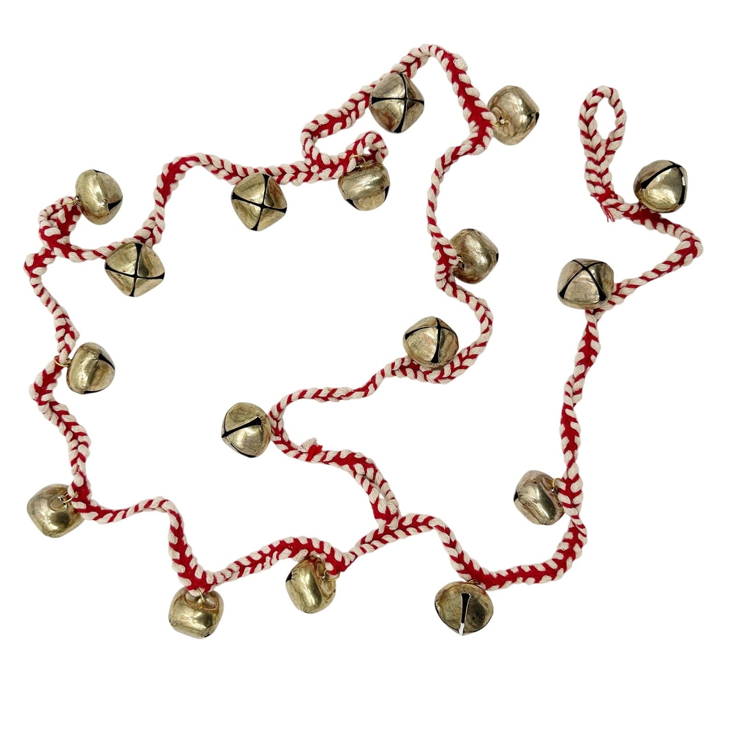 Jingle Bell Garland | red, white & gold