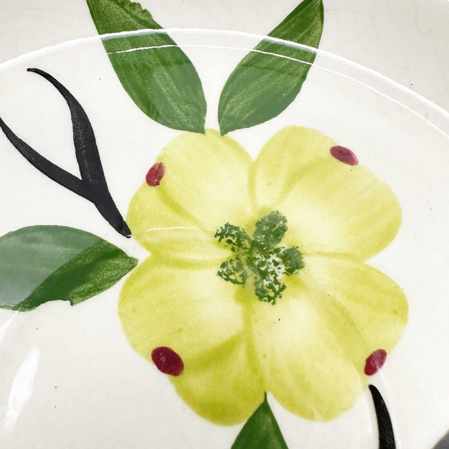 vintage Dixie Dogwood Saucer Plate by Joni China hand painted USA dinnerware