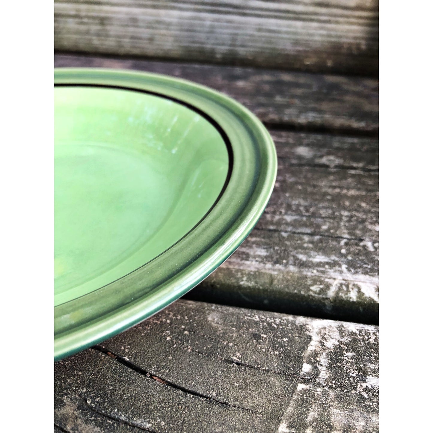 vintage Nasco stone ware Lime Glow stoneware Cereal Bowl green Japan dinner