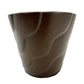 vintage dark brown Wave texture Planter matte finish flower pot art pottery