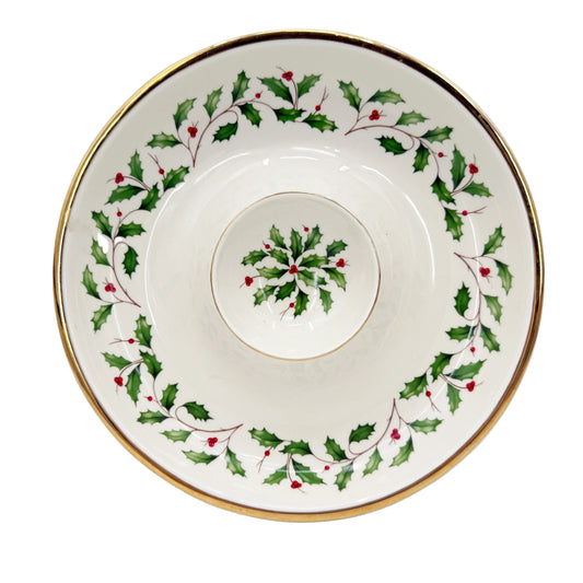 Lenox Holiday 12" Chip and Dip | Christmas tableware