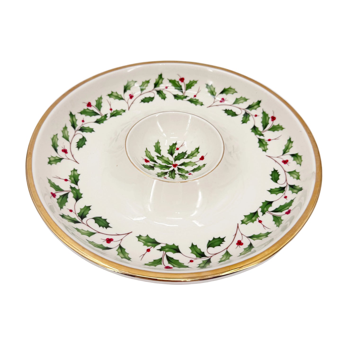 Lenox Holiday 12" Chip and Dip | Christmas tableware