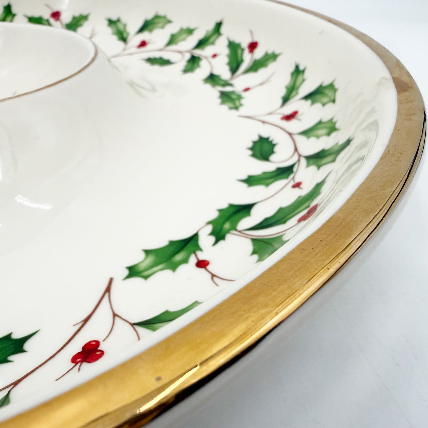 Lenox Holiday 12" Chip and Dip | Christmas tableware