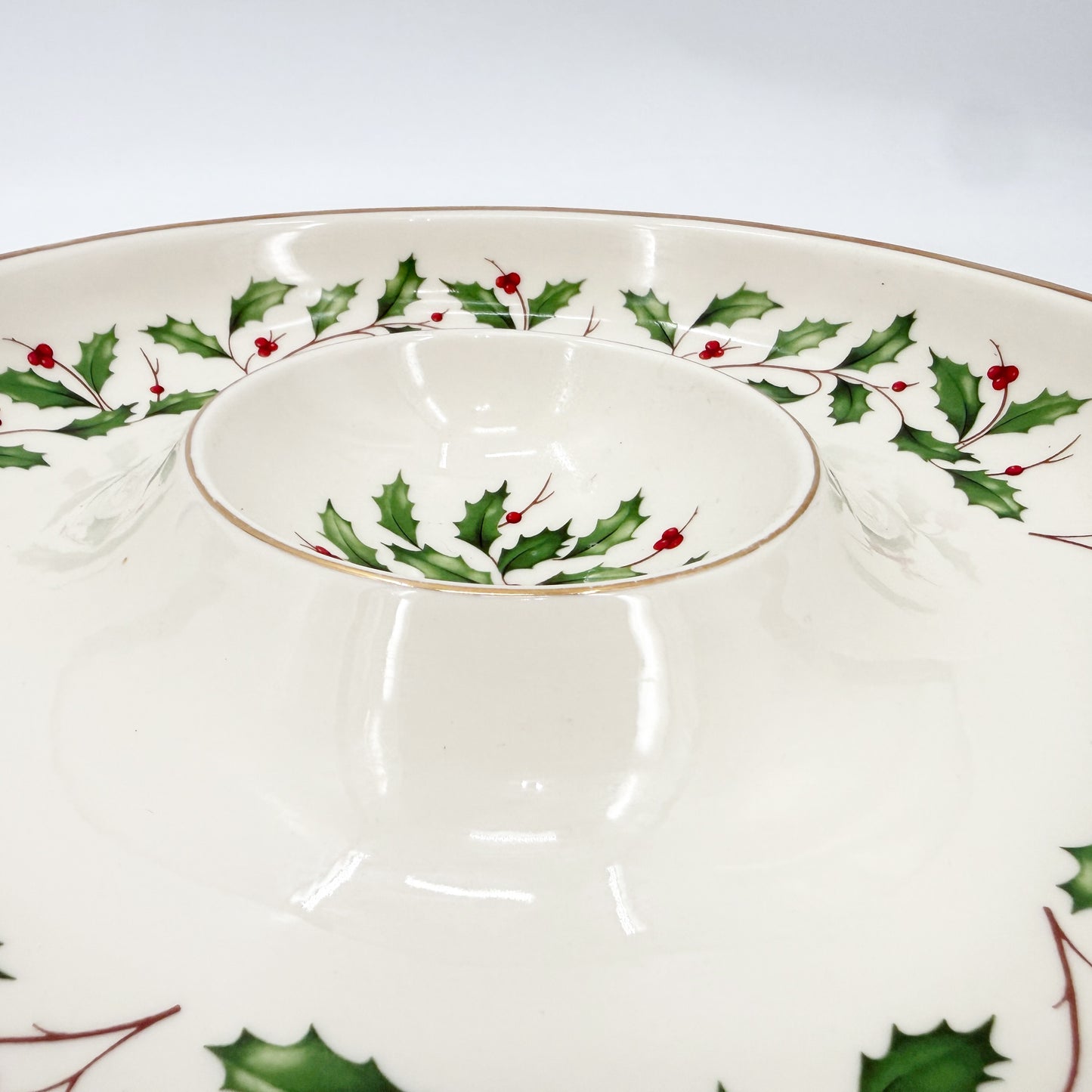 Lenox Holiday 12" Chip and Dip | Christmas tableware