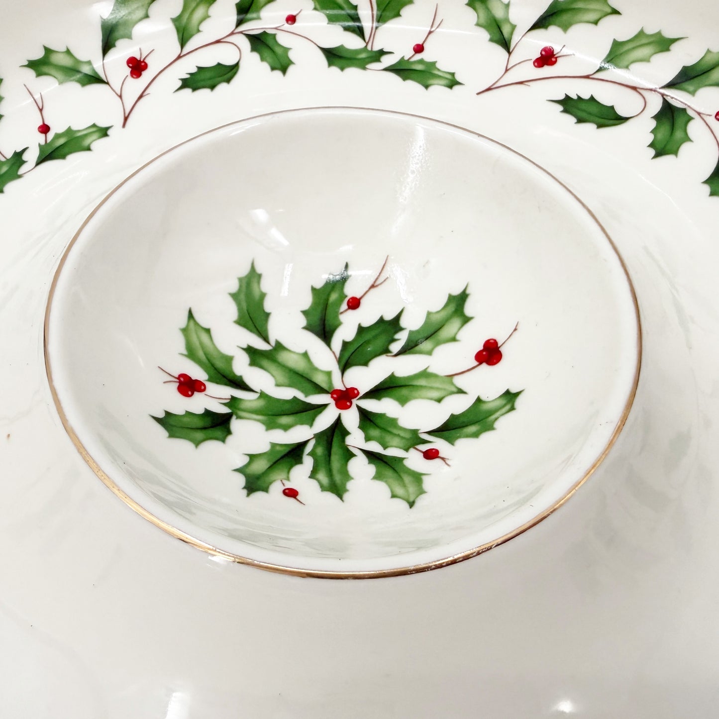 Lenox Holiday 12" Chip and Dip | Christmas tableware