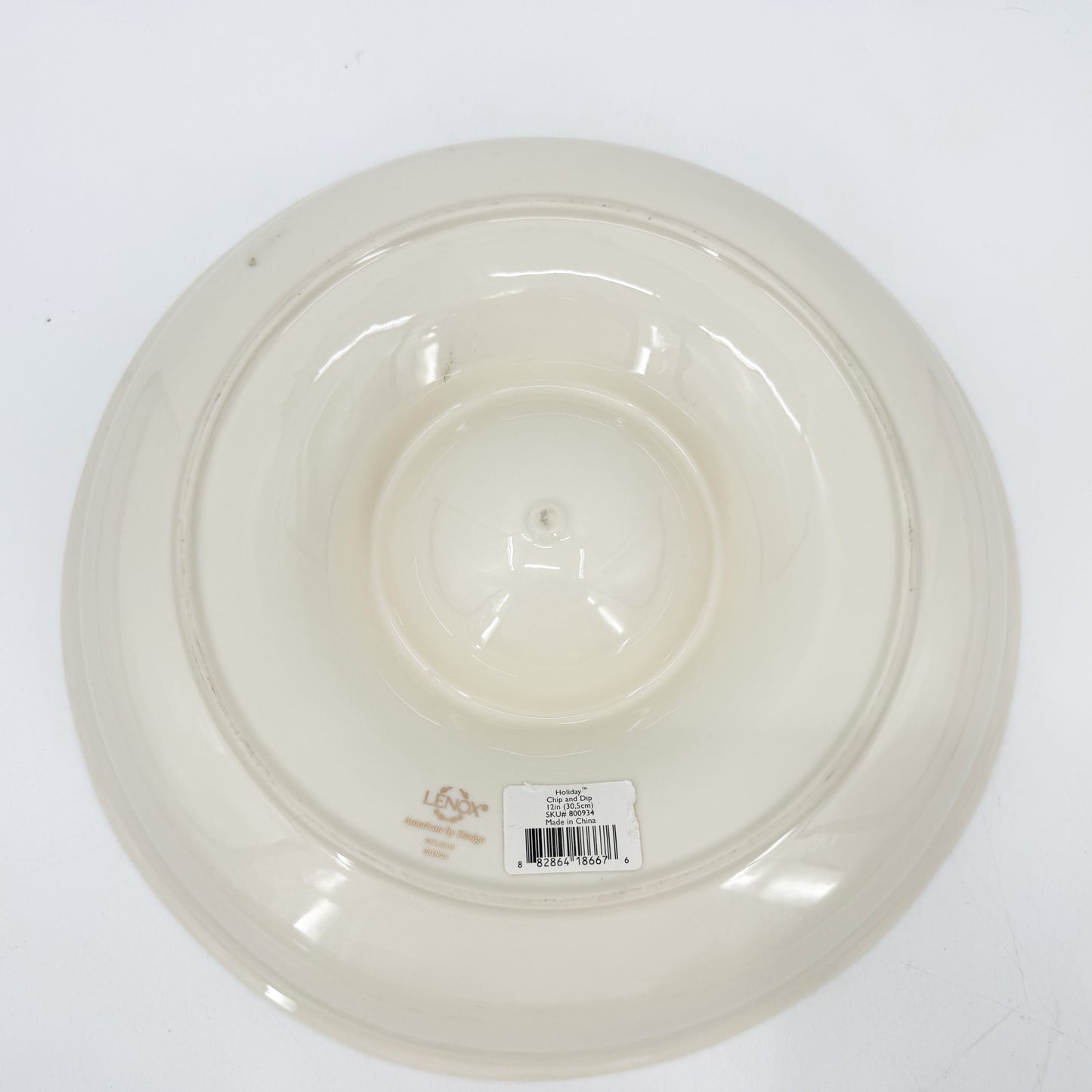 Lenox Holiday 12" Chip and Dip | Christmas tableware