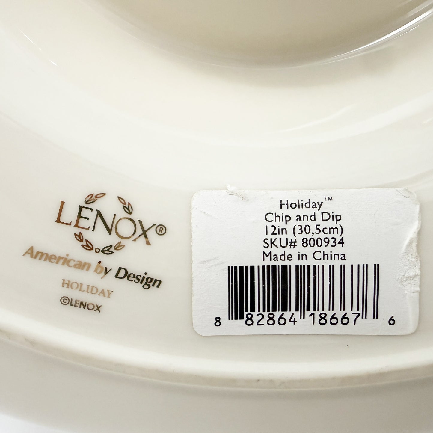 Lenox Holiday 12" Chip and Dip | Christmas tableware