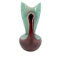 vintage pale turquoise & burgundy Flower Vase mid century modern ceramic art