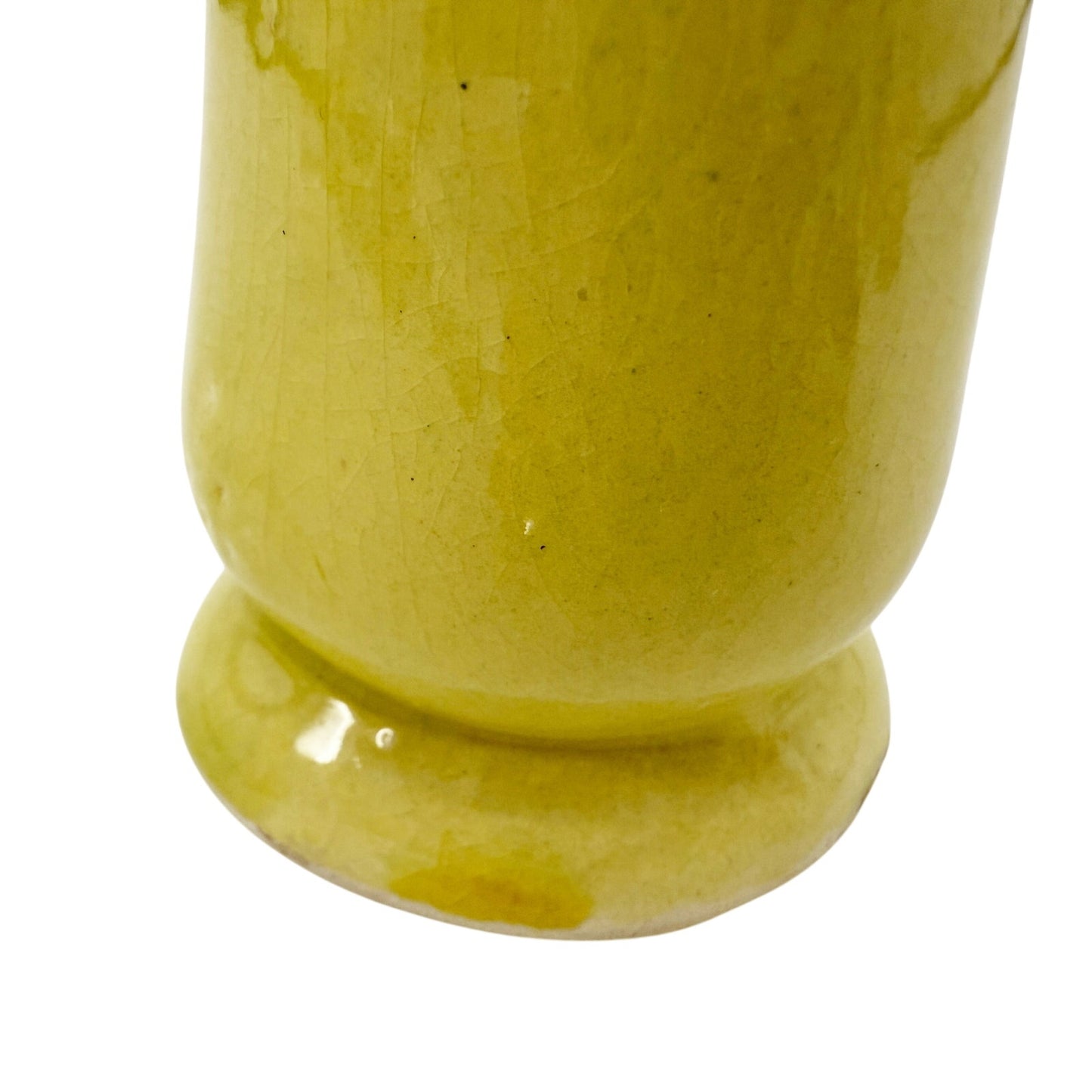 vintage yellow & green Bud flower Vase art pottery floral 6" tall