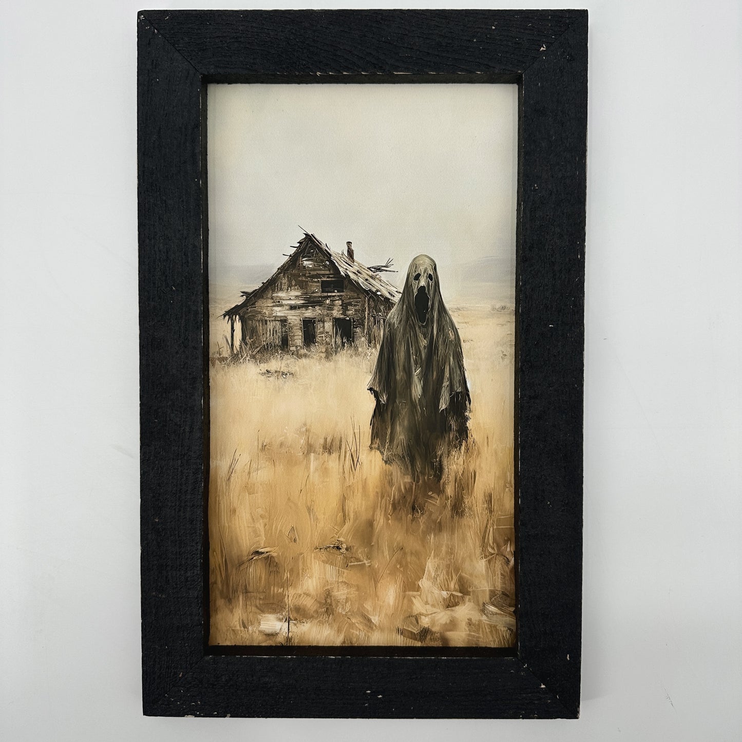 Ghost at Abandoned House | 16" x 10" framed art print