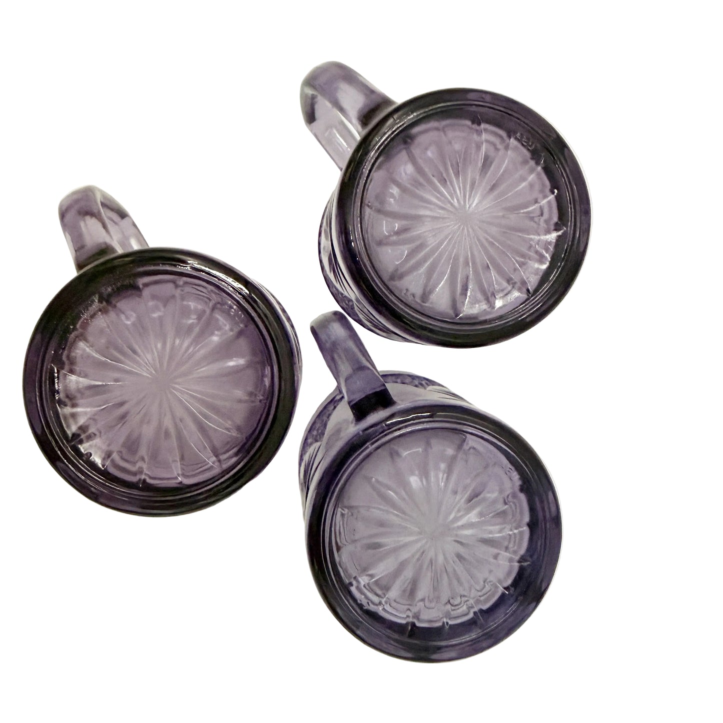 vintage Antique Amethyst glass Mugs Cristal D'Arques Durand | set of 3