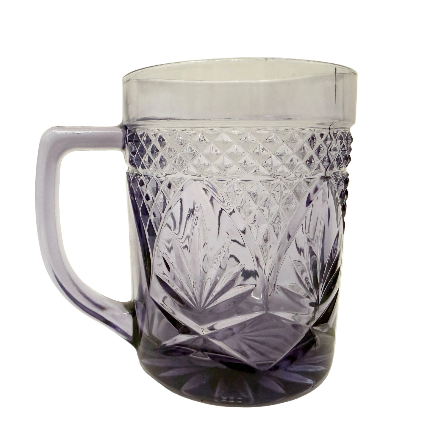 vintage Antique Amethyst glass Mugs Cristal D'Arques Durand | set of 3