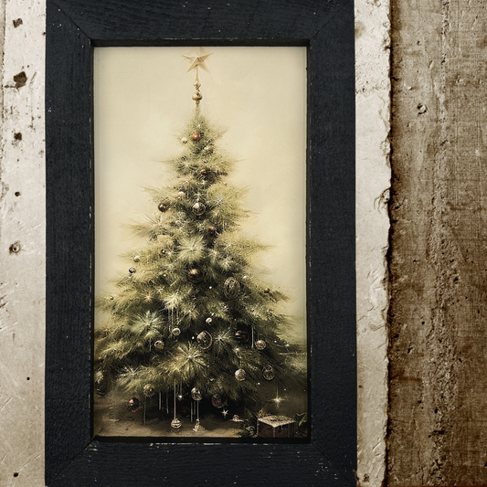 Christmas Tree with Star | 16" x 10" framed art print